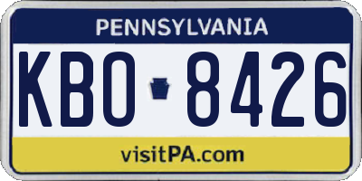 PA license plate KBO8426