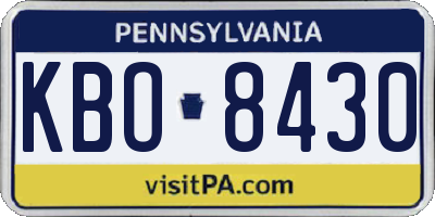 PA license plate KBO8430