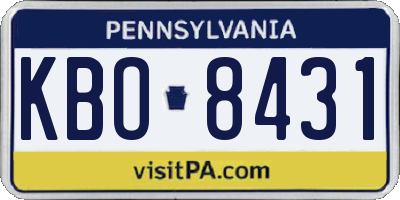 PA license plate KBO8431