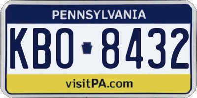 PA license plate KBO8432