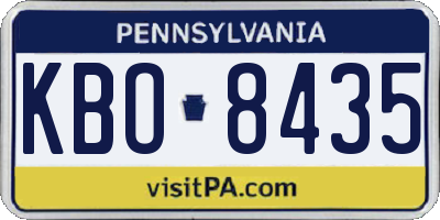 PA license plate KBO8435
