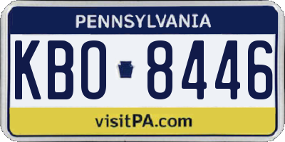 PA license plate KBO8446