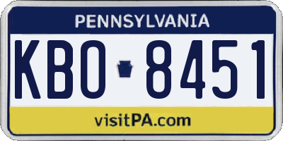 PA license plate KBO8451