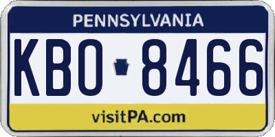 PA license plate KBO8466