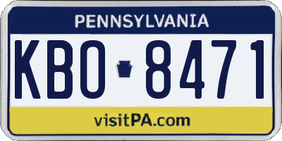 PA license plate KBO8471