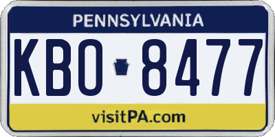 PA license plate KBO8477