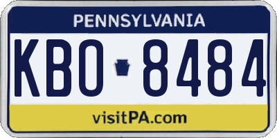 PA license plate KBO8484
