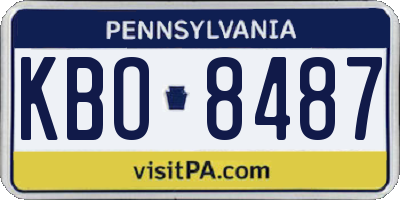 PA license plate KBO8487