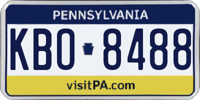 PA license plate KBO8488
