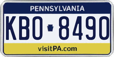 PA license plate KBO8490