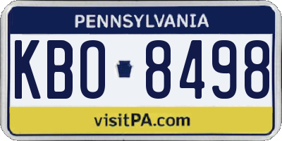PA license plate KBO8498
