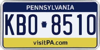 PA license plate KBO8510