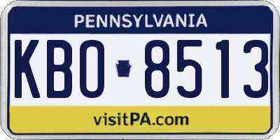 PA license plate KBO8513
