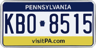 PA license plate KBO8515