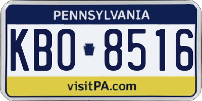 PA license plate KBO8516