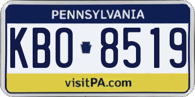 PA license plate KBO8519