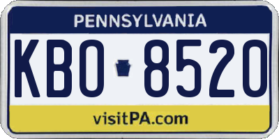 PA license plate KBO8520