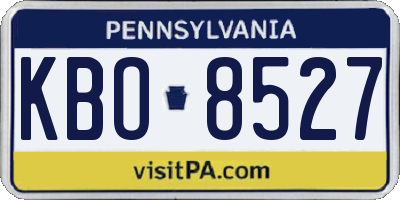 PA license plate KBO8527