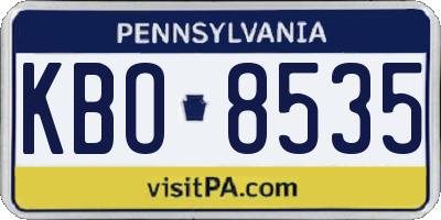 PA license plate KBO8535