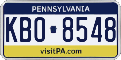PA license plate KBO8548