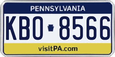 PA license plate KBO8566