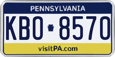 PA license plate KBO8570