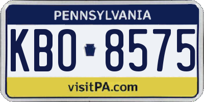 PA license plate KBO8575
