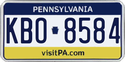 PA license plate KBO8584