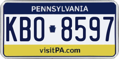 PA license plate KBO8597