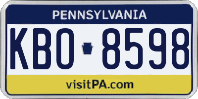 PA license plate KBO8598