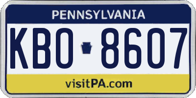 PA license plate KBO8607