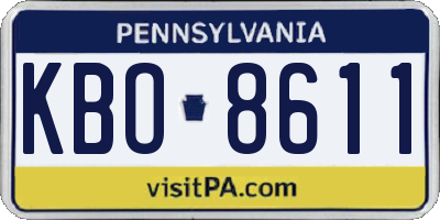 PA license plate KBO8611