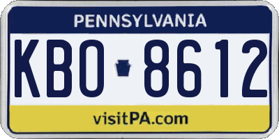 PA license plate KBO8612