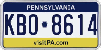 PA license plate KBO8614
