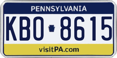 PA license plate KBO8615