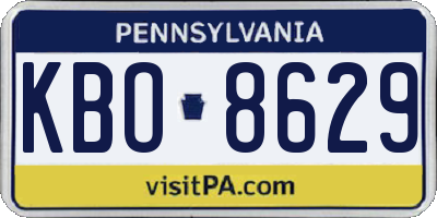 PA license plate KBO8629