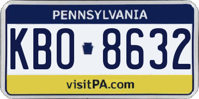PA license plate KBO8632