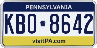 PA license plate KBO8642