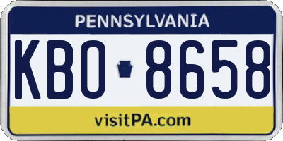 PA license plate KBO8658