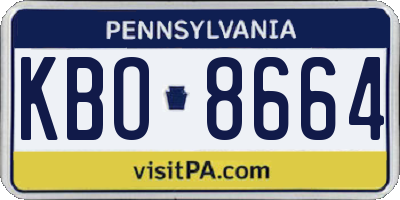 PA license plate KBO8664