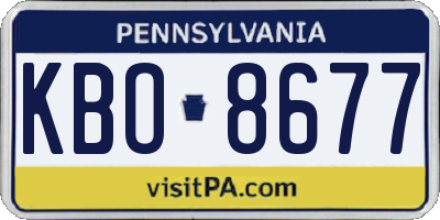 PA license plate KBO8677