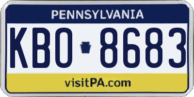 PA license plate KBO8683