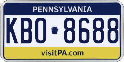 PA license plate KBO8688