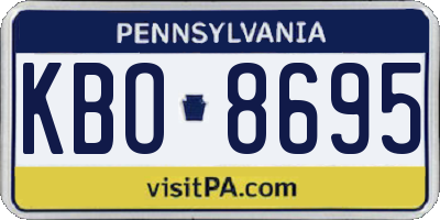 PA license plate KBO8695