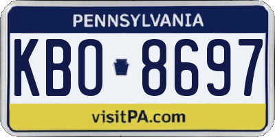 PA license plate KBO8697