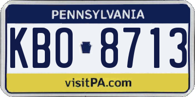 PA license plate KBO8713