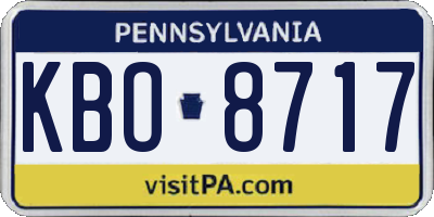 PA license plate KBO8717
