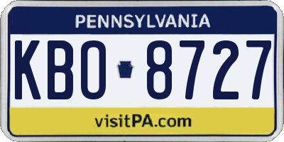 PA license plate KBO8727