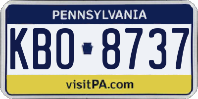 PA license plate KBO8737