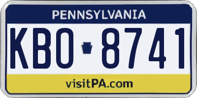 PA license plate KBO8741